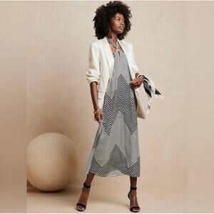 Women's Banana Republic Twist Neck Halter Neck Keyhole Midi Dress, SMALL